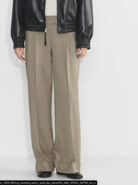 aritzia lara low rise tailored trouser pant in tan size 0